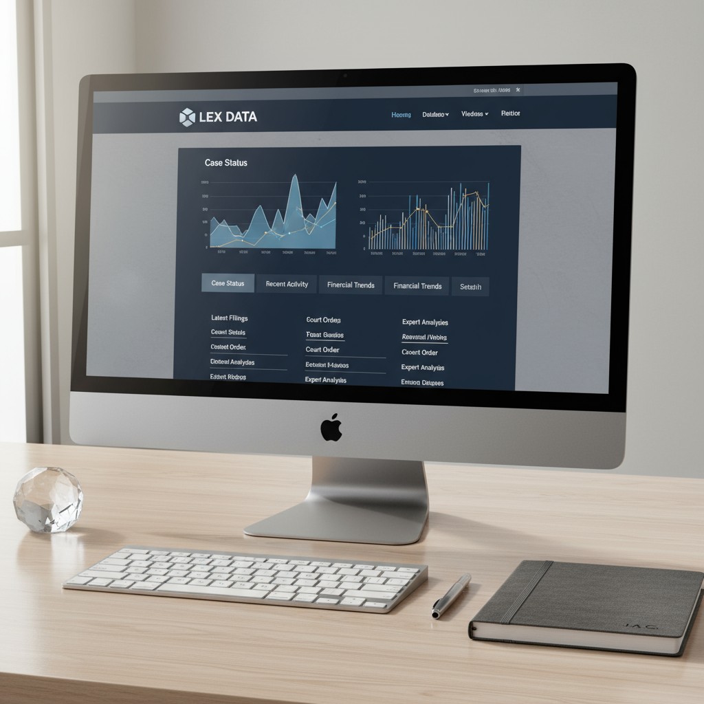 This image appears to be of a sample website home page for a company offering legal data analytics tools.